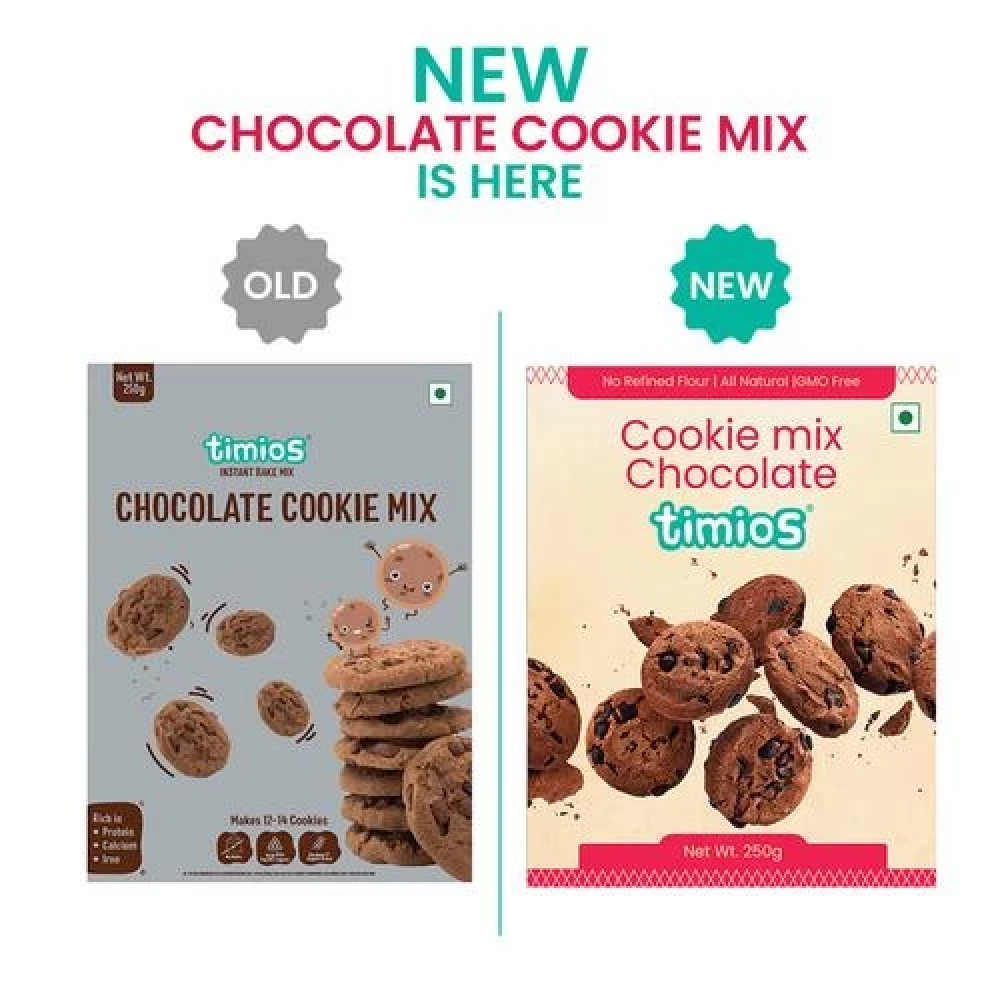 Timios Chocolate Cookie Mix - Made With Multigrain, 250 g Box-8.webp